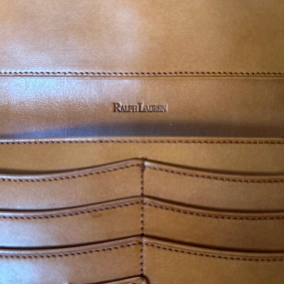 Vintage Ralph Lauren Canvas & Leather Tri-Fold Wallet – Snap Closure, Zip Pocket - Picture 5 of 5